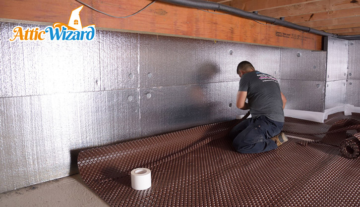 Crawl Space Insulation Under Process