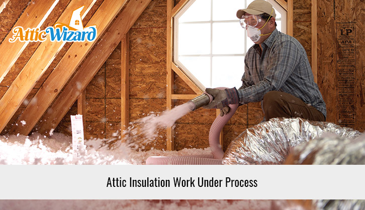 Attic Insulation Work Under Process