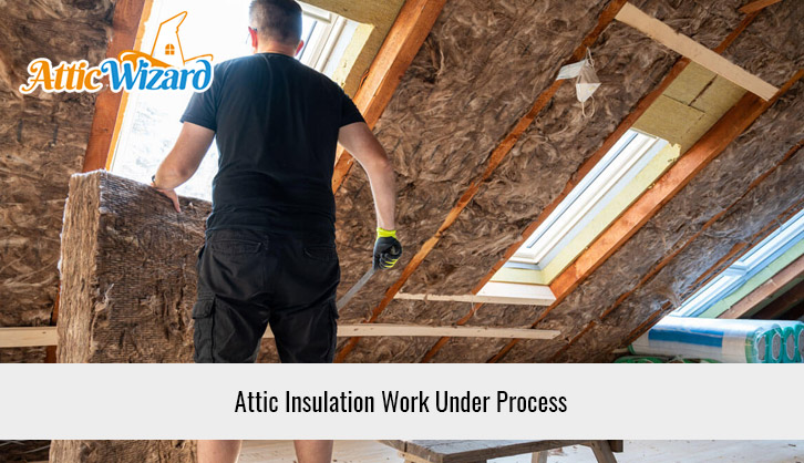 Attic Insulation Work Under Process